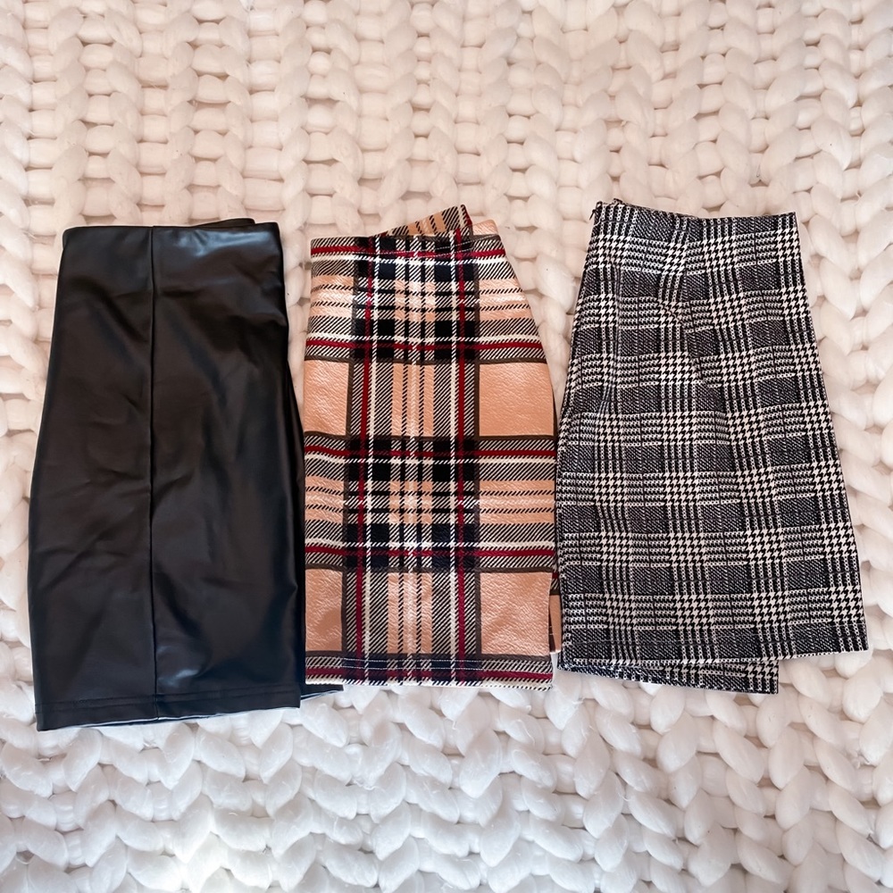 3 pck shein mini skirts